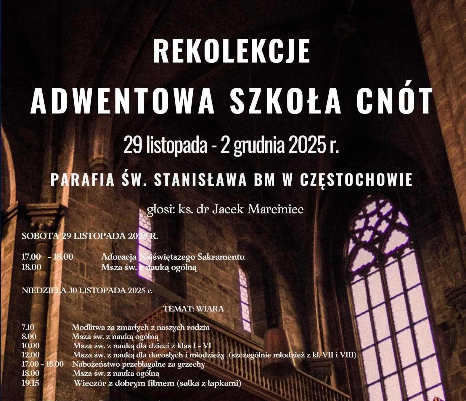 Plan rekolekcji adwentowych